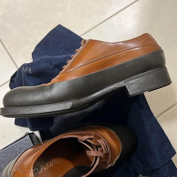 Prada Brown Shoe with rubber accent size 9 USA